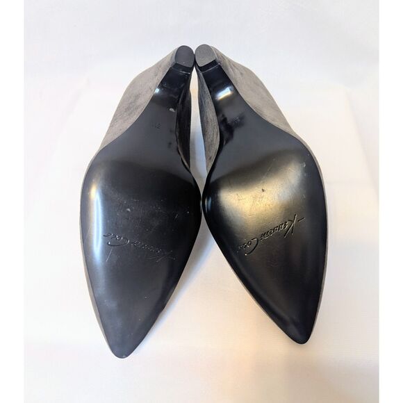 👠 Kenneth Cole Suede Wedge Pumps Gray Black 8M - Picture 6 of 8